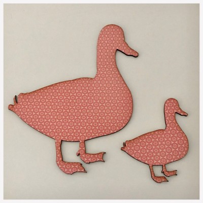 Duck Ducks Set of 2 Pink Pattern Wall Limited Edition Unique Handmade Bespoke   292476662219